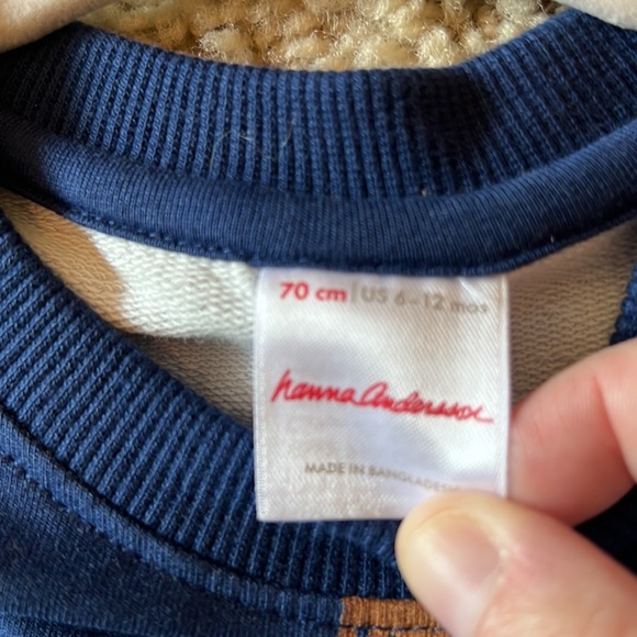 NWOT Navy Blue Holiday Sweatshirt Size 6-12 months - Picture 3 of 6